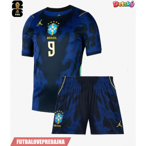 Lacne Dětský Futbalové dres Brazília Matheus Cunha #9 MS 2026 Krátky Rukáv - Preč (+ trenírky)